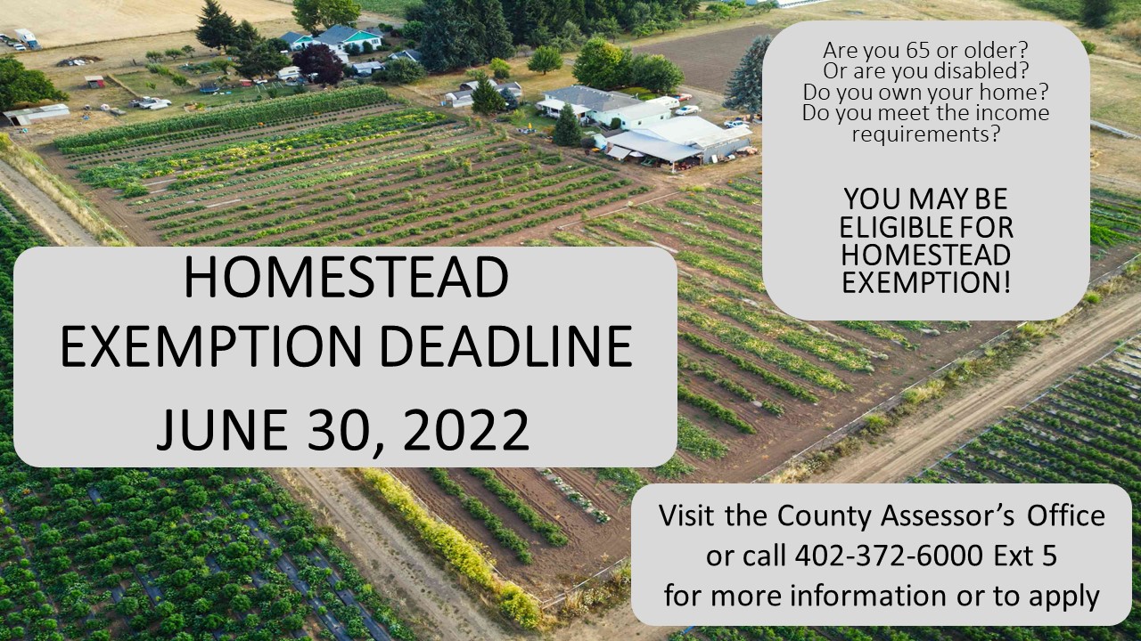 HOMESTEAD EXEMPTION DEADLINE JUNE 30, 2022 Cuming County Government